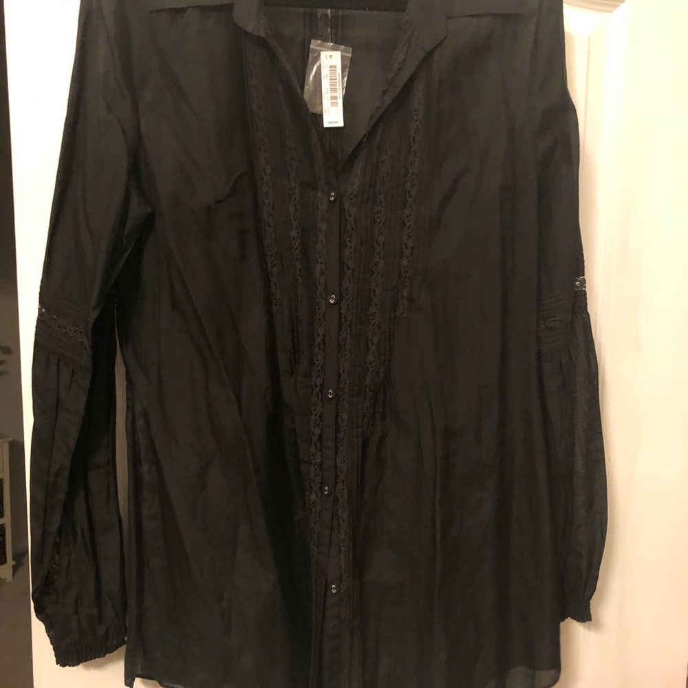 WHBM LACE LONG SLEEVE BLOUSE